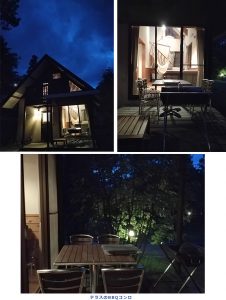 夜のコテージ